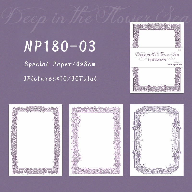 30PCS Deep Sea of Flowers series note paper