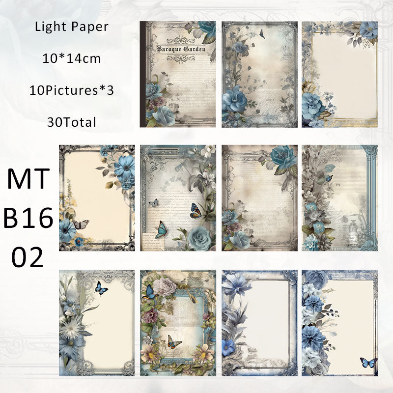 30PCS Baroque Gardens series material paper