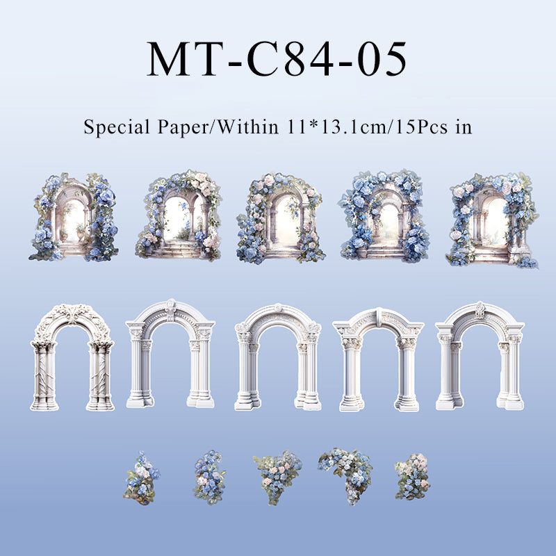 15PCS Secret Garden series material paper