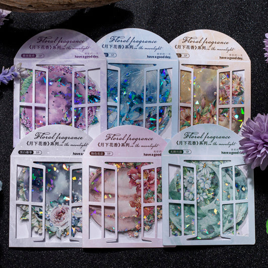 5PCS Floral fragrancein the moonlight series sticker