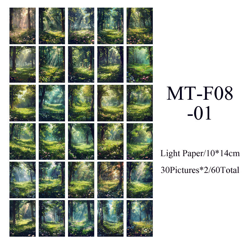 60PCS Pieces of Time series material paper