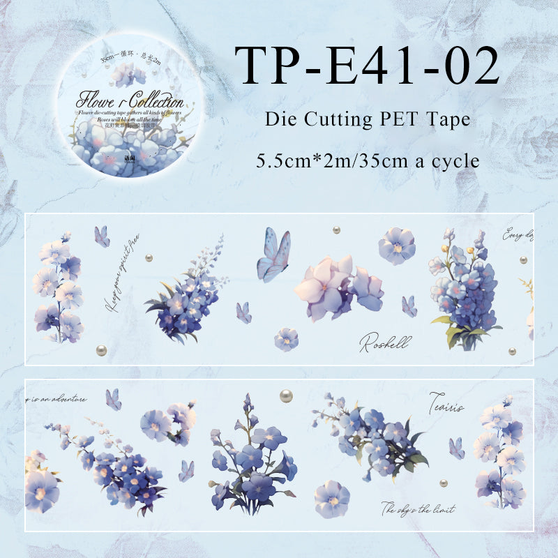 Wildflower collection series Die Cutting PET Tape