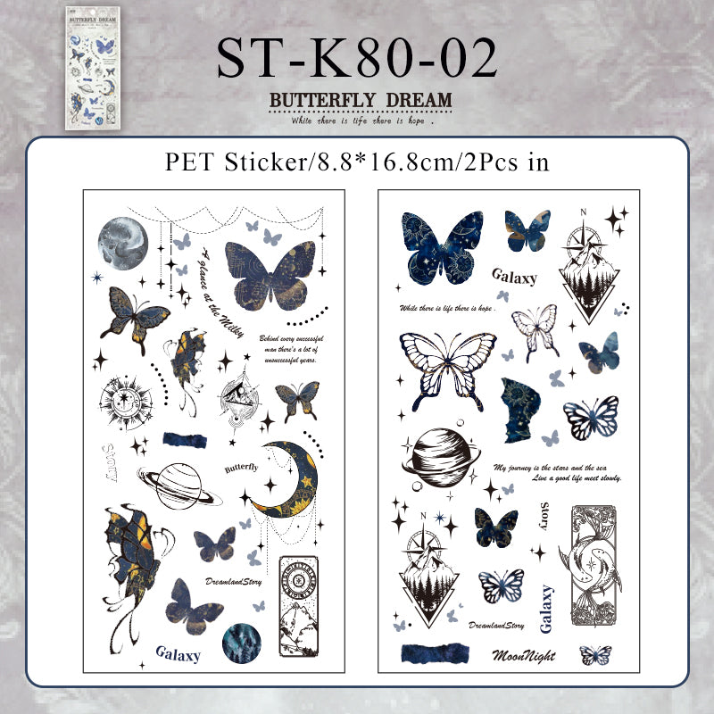 2PCS Butterfly sleep Talk series sticker