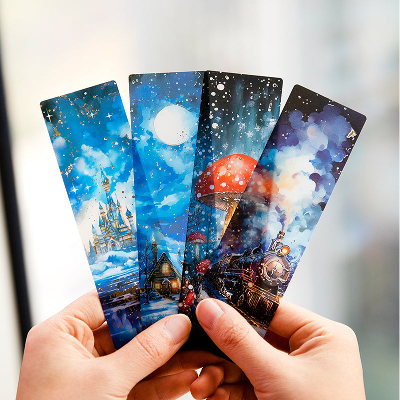 10PCS Snow Night Adventure series Bookmark