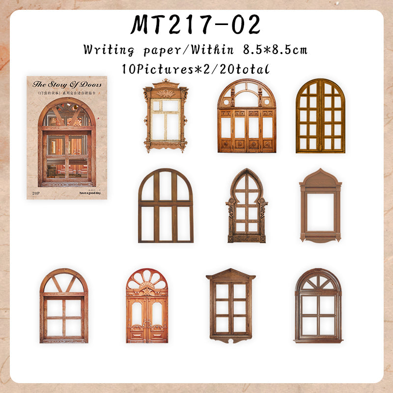 20PCS The story of doors and Windows series material paper