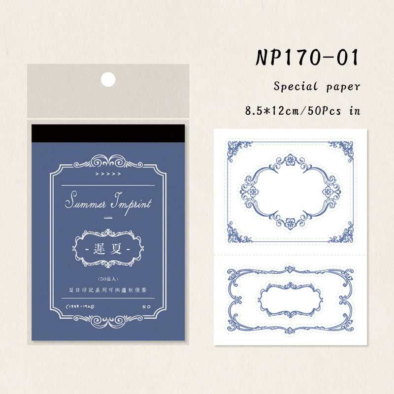 50PCS Summer Mark Series note paper