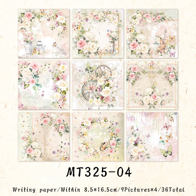 36PCS Strong flower garden series material paper