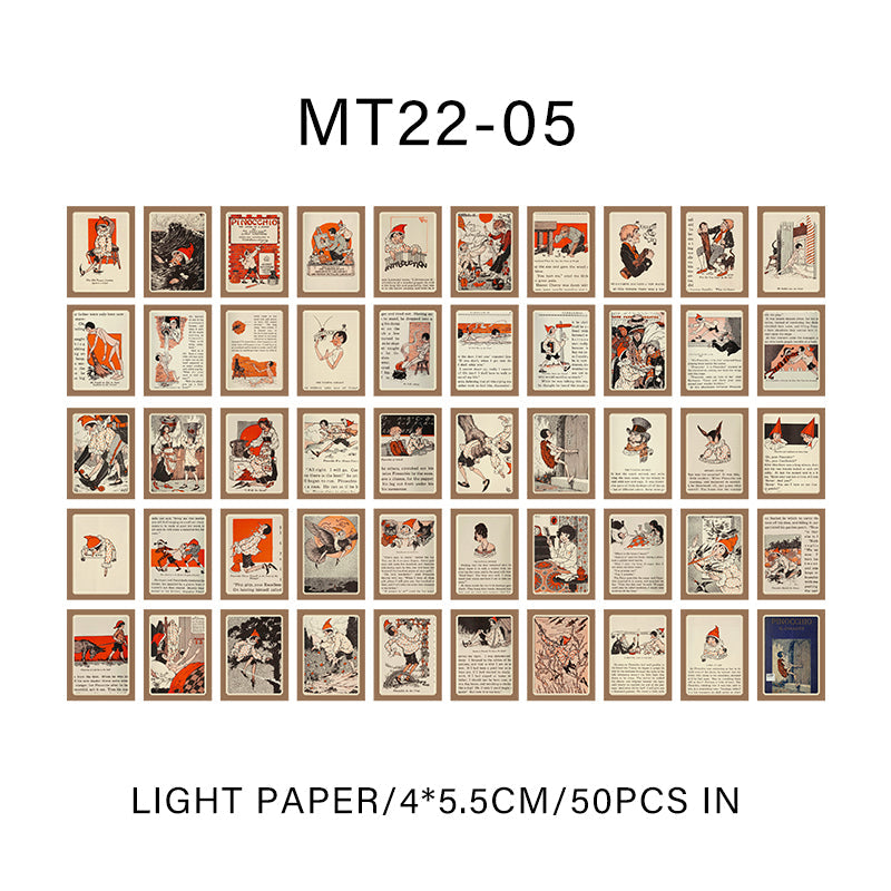 50PCS Fairytale Town Series material paper