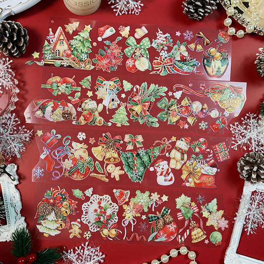 7cm*100cm Christmas Laser gold PET Tape