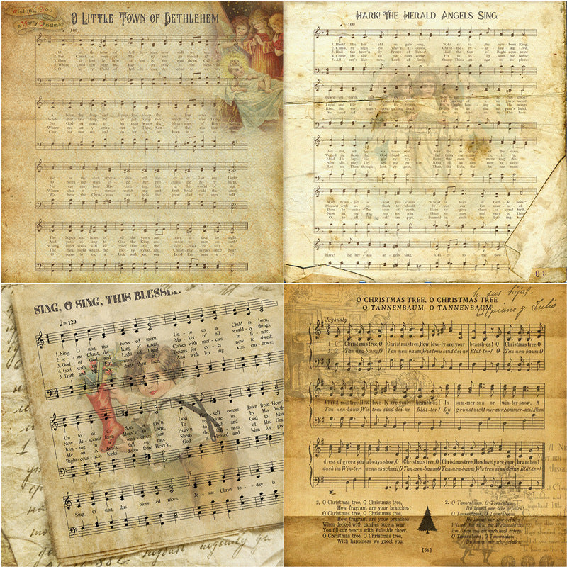 8PCS Old music sheet material paper