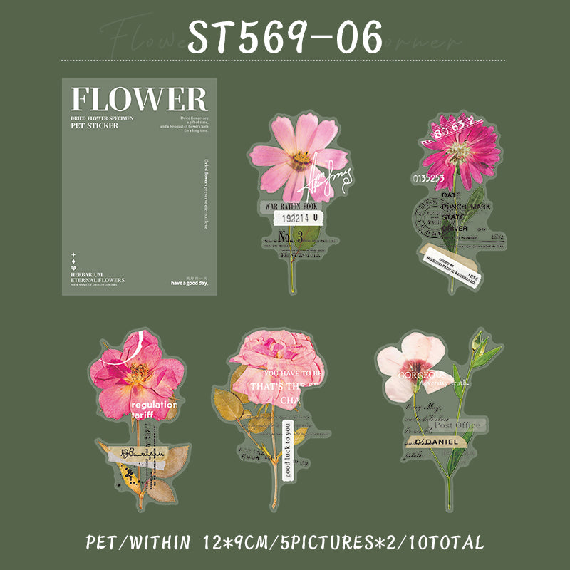 10PCS Flower at the corner series sticker