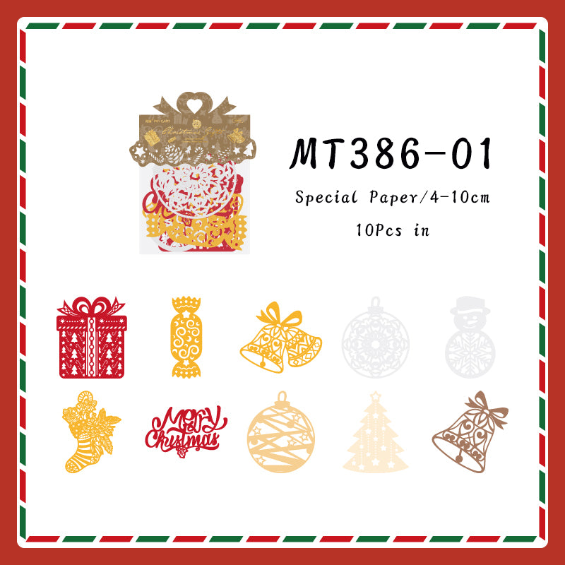 10PCS Christmas carol Series material paper