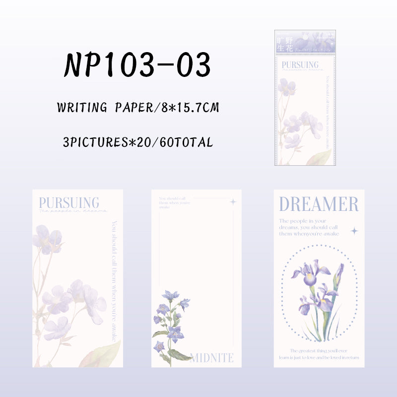 60PCS The whispering flowers series note paper