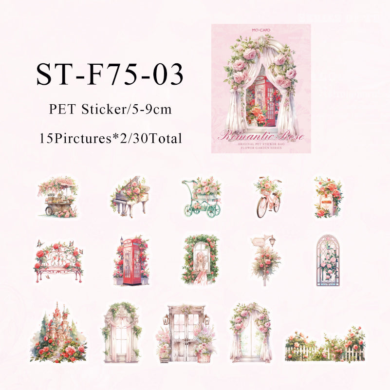 30PCS Flower Garden series sticker