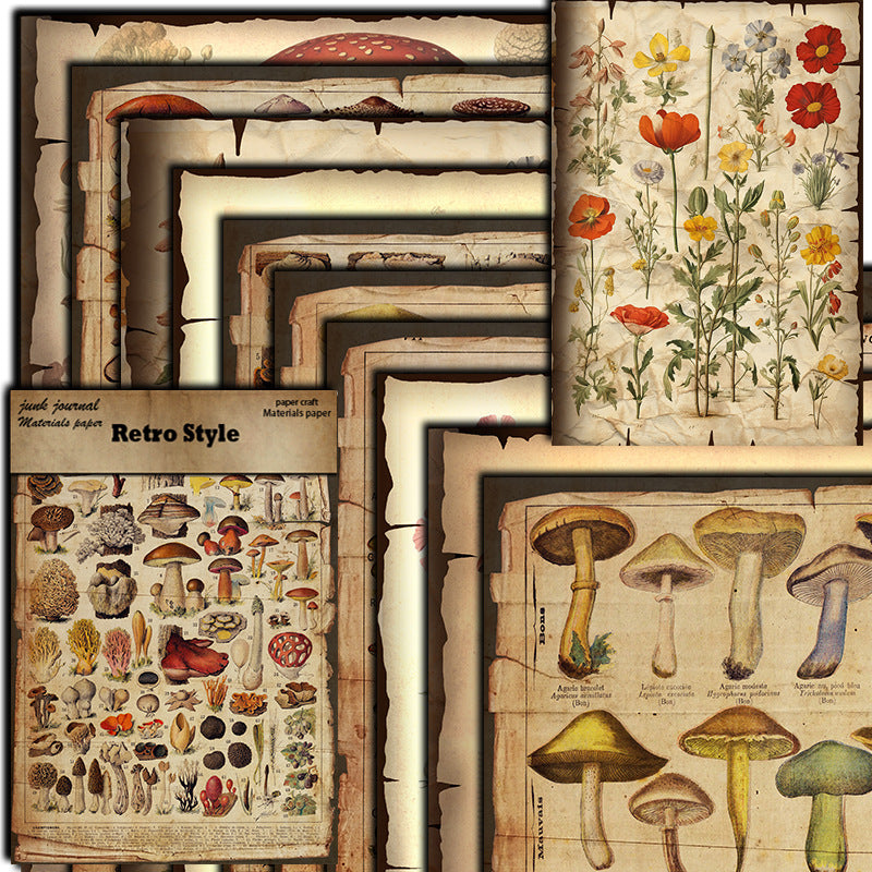 10PCS Mushroom book texturing paper