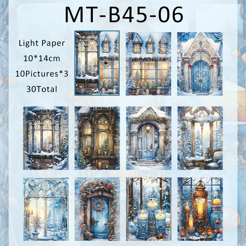 30PCS Winter is getting warmer series material paper