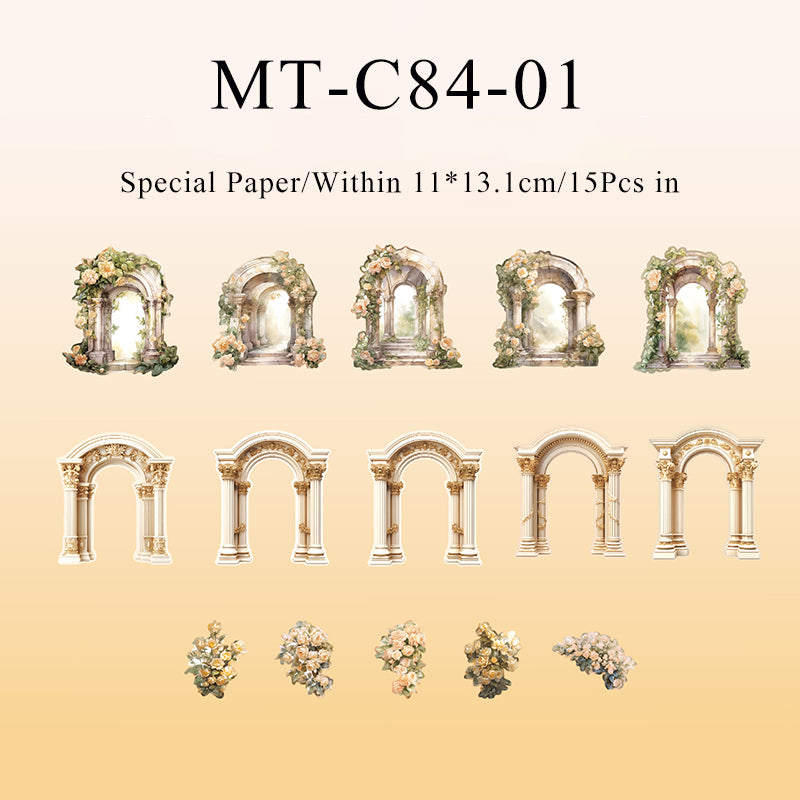 15PCS Secret Garden series material paper