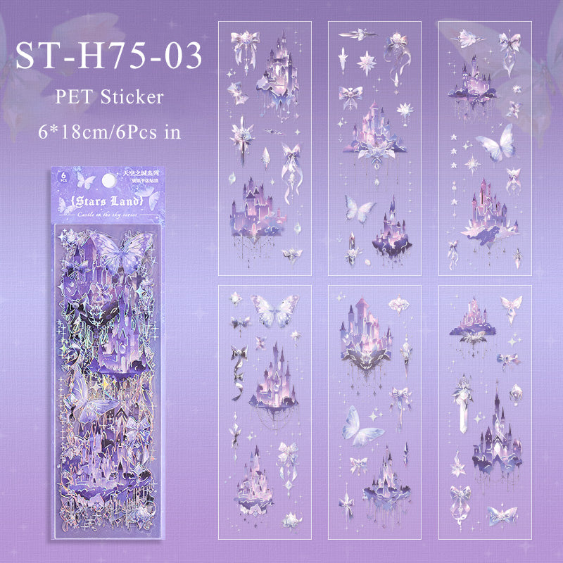 6PCS Sky city series sticker