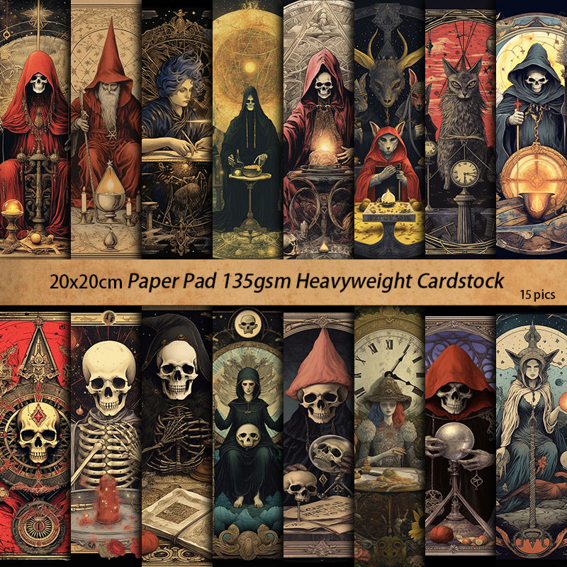 16PCS Skull wizard material paper