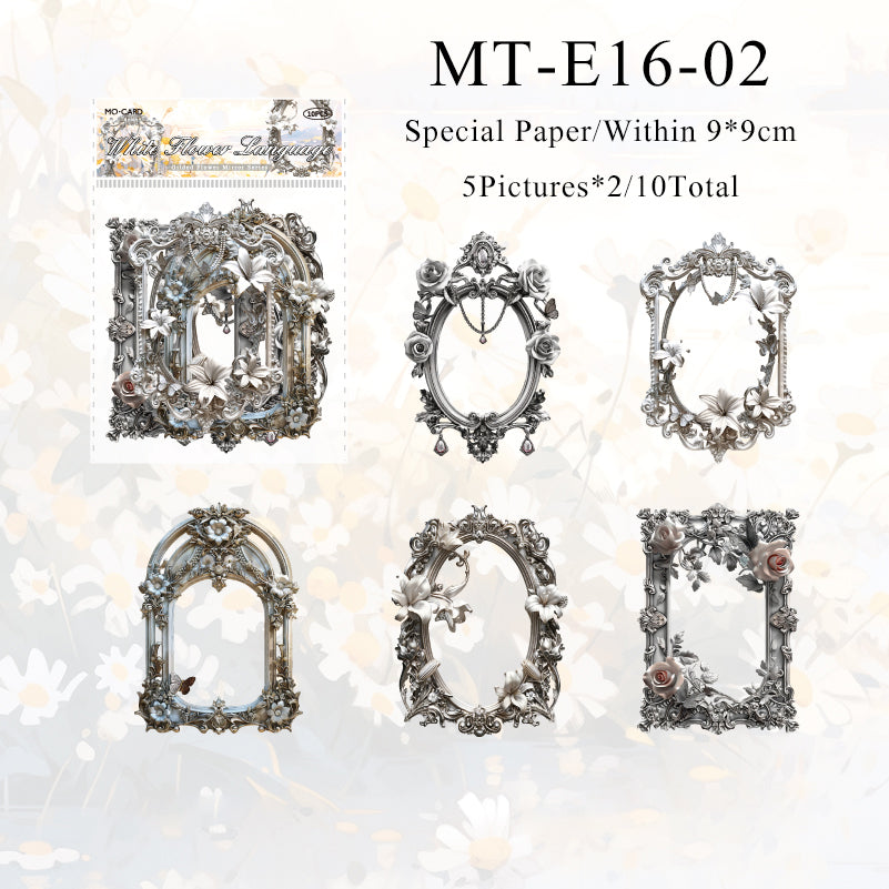 10PCS Gilt flower mirror series material paper