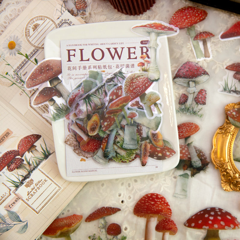 50PCS Flower handbook series sticker