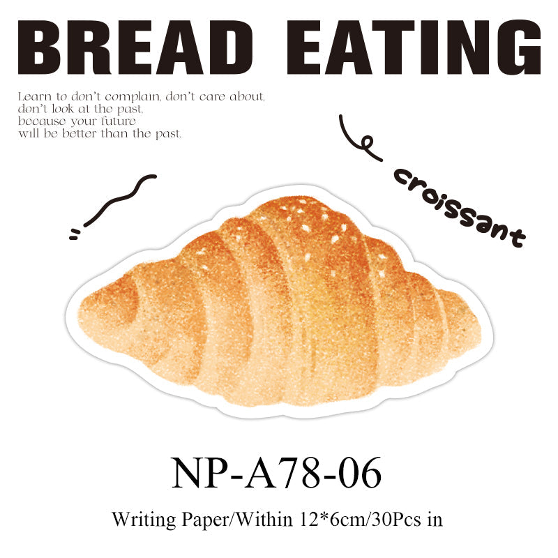 30PCS Bread today series note paper