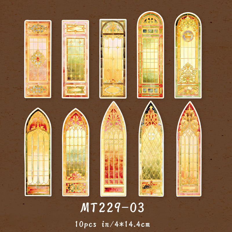 10PCS Baroque Church series bookmarks