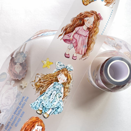 6cm*200cm Little girl Washi/PET Tape