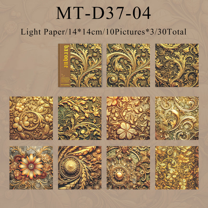 30PCS Passionate Baroque series material paper