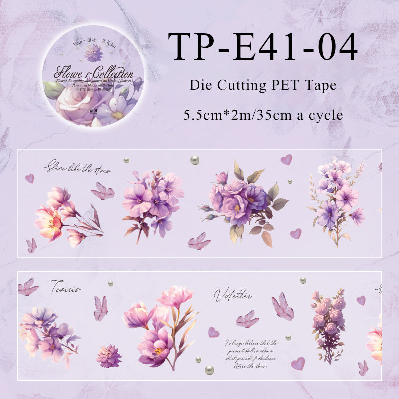 Wildflower collection series Die Cutting PET Tape