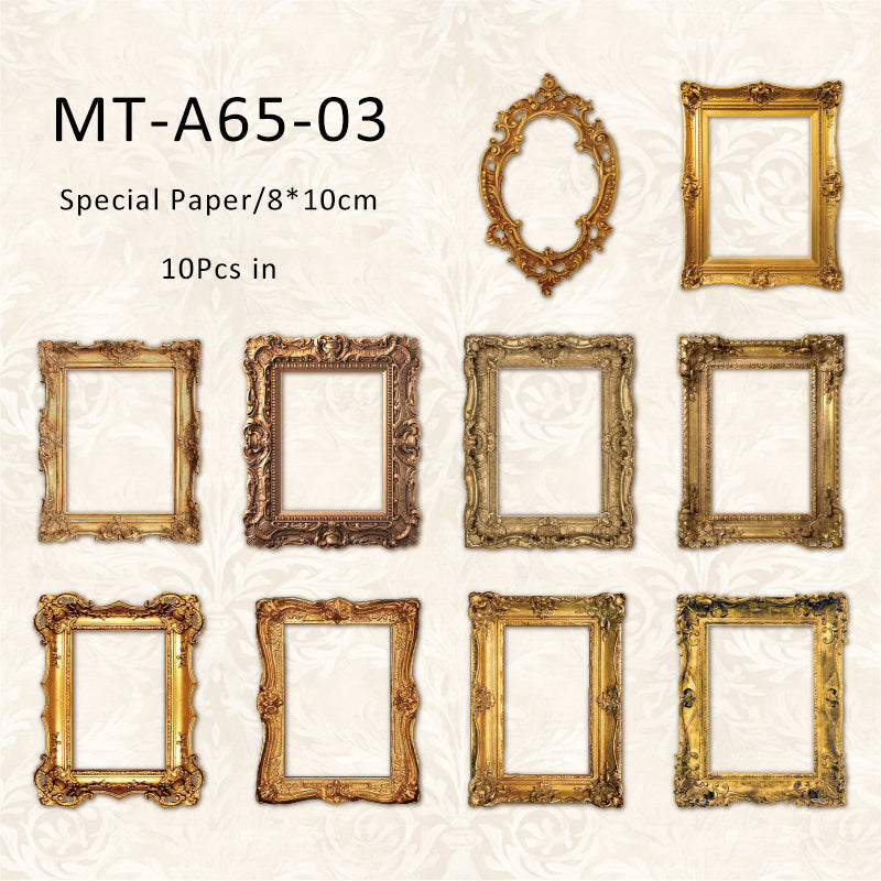 10PCS Medieval art series material paper