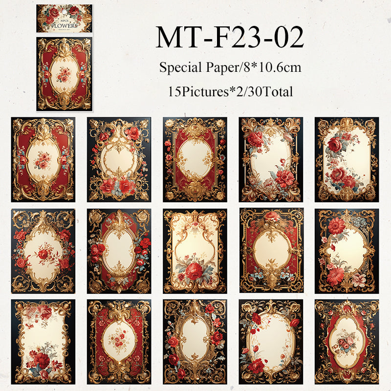 30PCS Rococo art series material paper