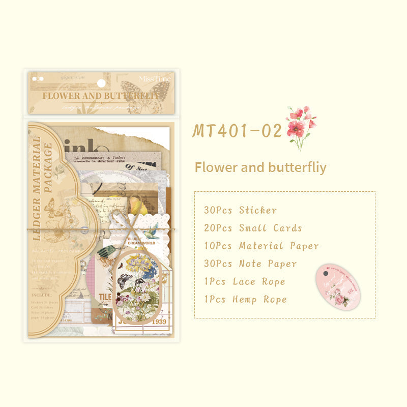 90PCS Vintage narrative series material paper