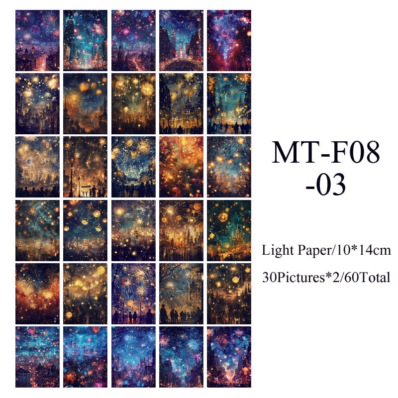 60PCS Pieces of Time series material paper