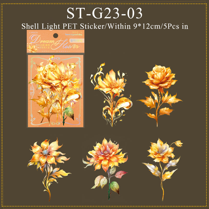 5PCS Dream flower series sticker