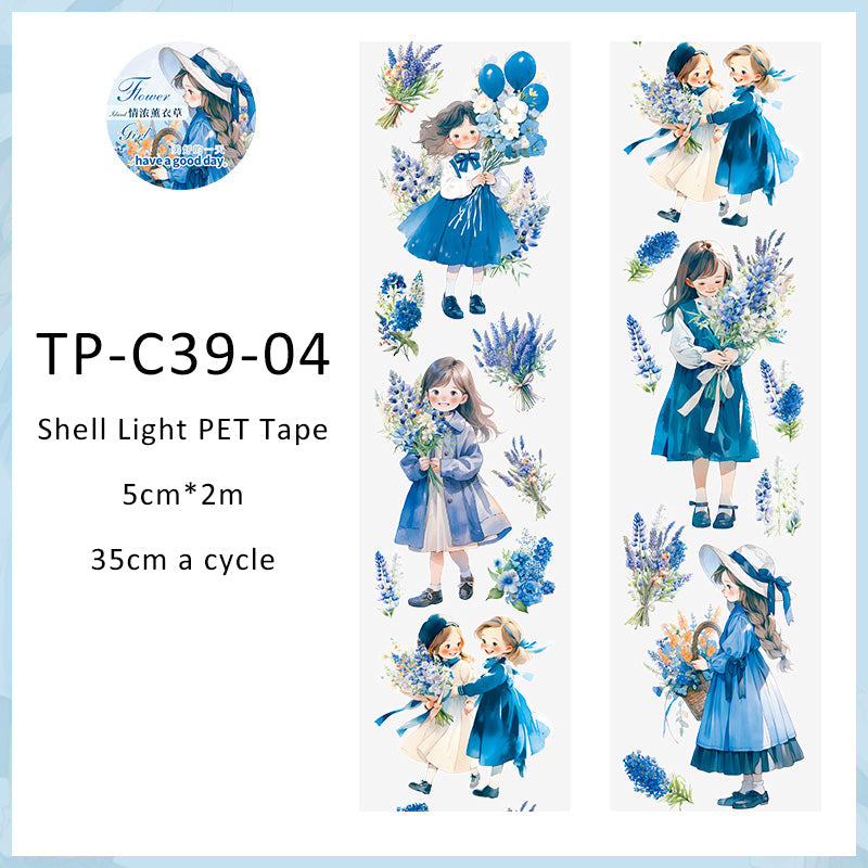 Flower Island girl series Shell Light PET Tape