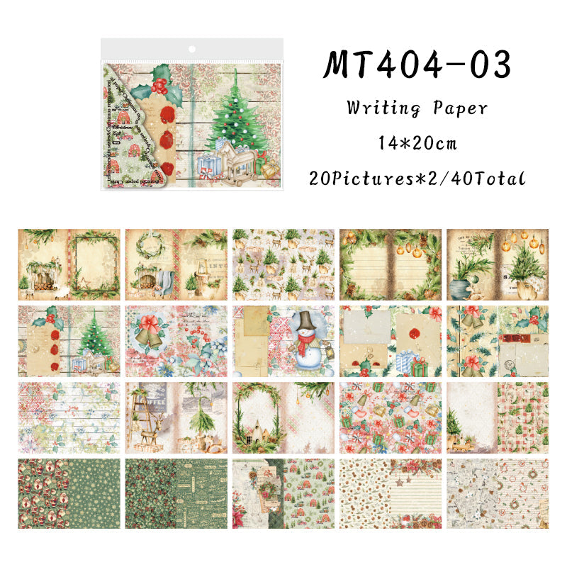 40PCS Christmas Memoir Series material paper