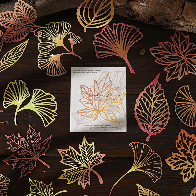 10PCS A fallen leaf series material paper