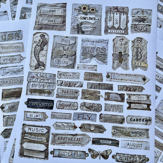 14PCS Vintage sewing label background paper