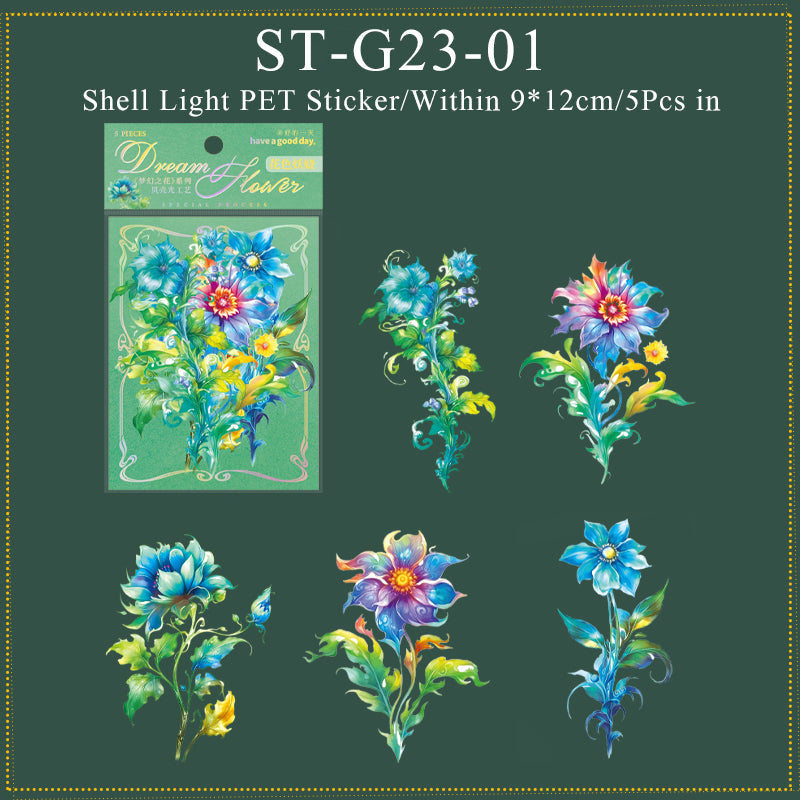 5PCS Dream flower series sticker