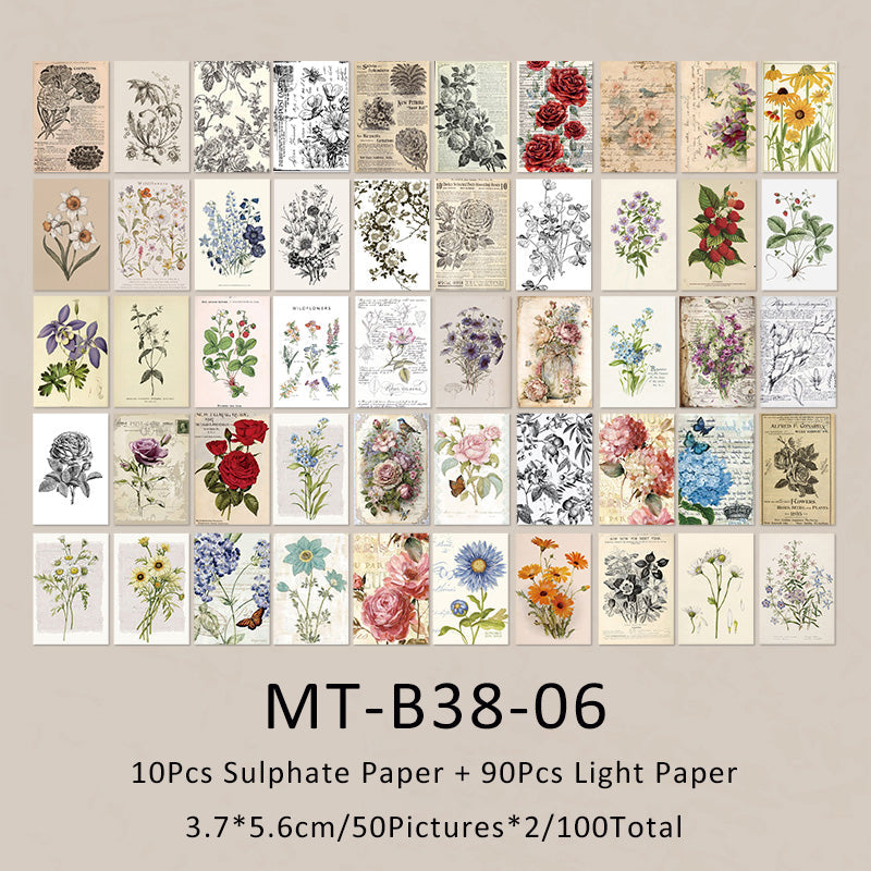 100Sheets Vintage memory book series material paper