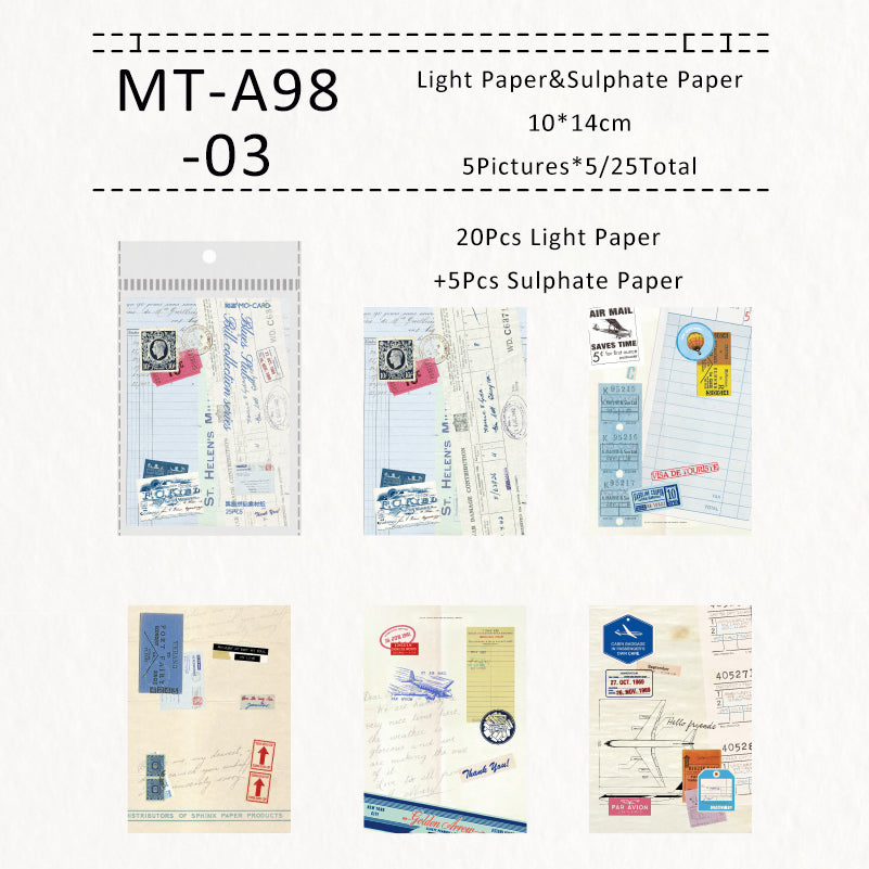 25PCS Bill collection series material paper