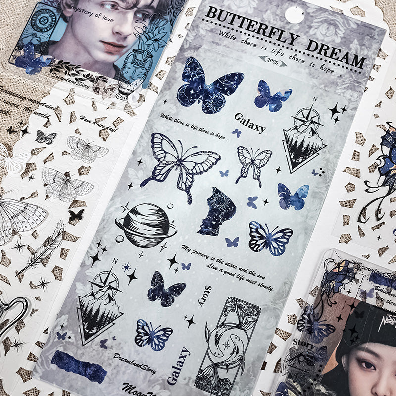 2PCS Butterfly sleep Talk series sticker