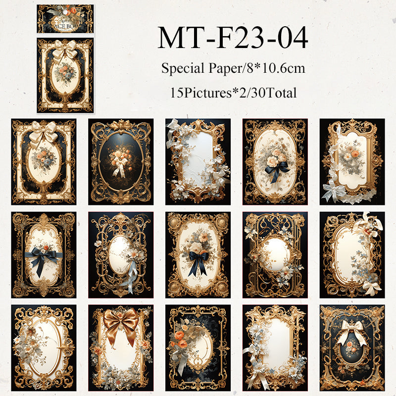 30PCS Rococo art series material paper