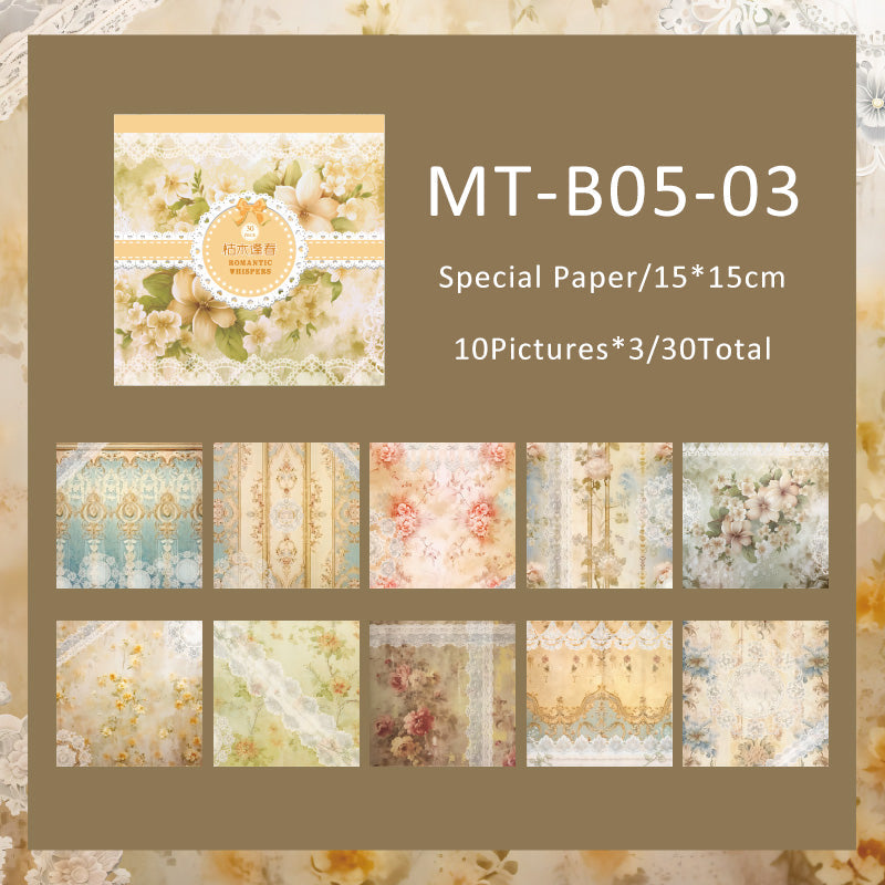 30PCS Romantic secret language series material paper