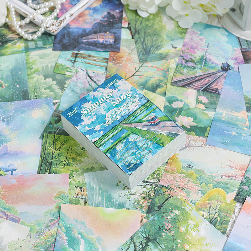 200PCS Contract Four seasons series material paper