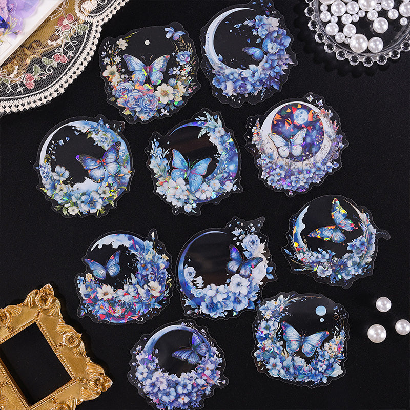 10PCS Fragrant flower moon series sticker