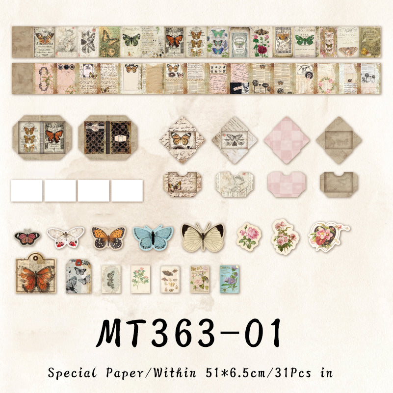 31PCS Pocket Times series material paper