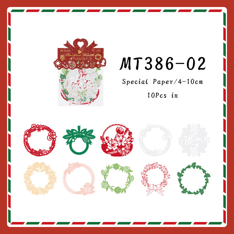 10PCS Christmas carol Series material paper