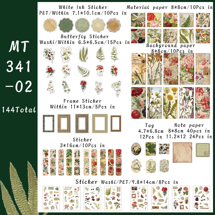 144PCS Old collection series material paper